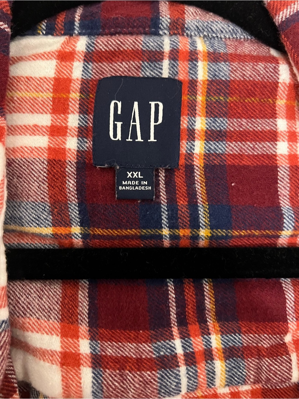 GAP Red and White Plaid Button-Down Shirt - Picture 3 of 3
